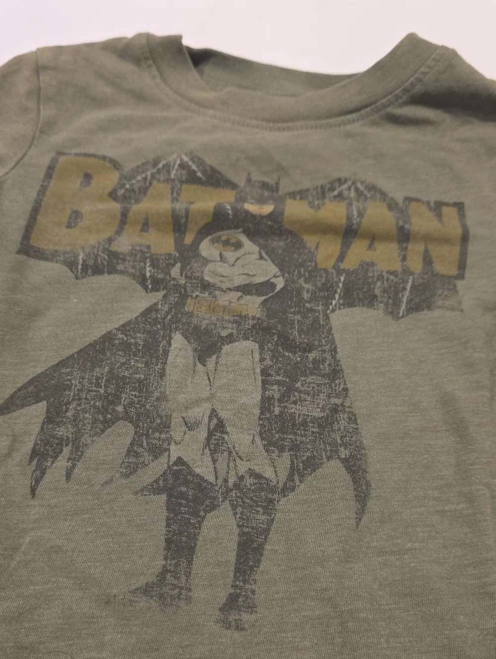 Batman Kids Costume T‑Shirt in Olive Green - Official Licensed 2t